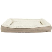 Harmony Khaki Lounger Memory Foam Dog Bed, 48" L x 36" W